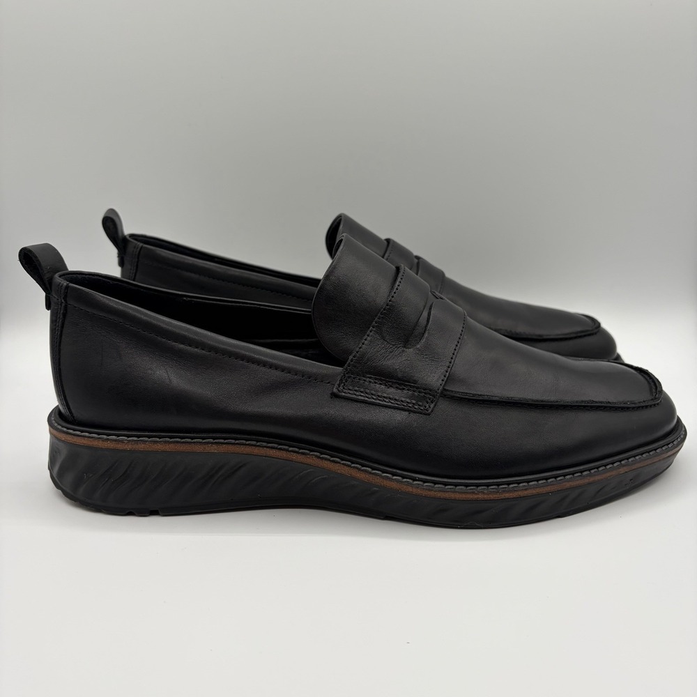 ECCO Mens St.1 Hybrid Black Leather Penny Dress Loafer Shoe Size 12